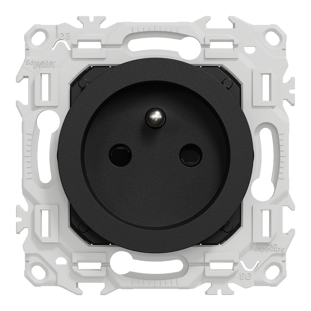 Odace prise 2P+T rénovation noir